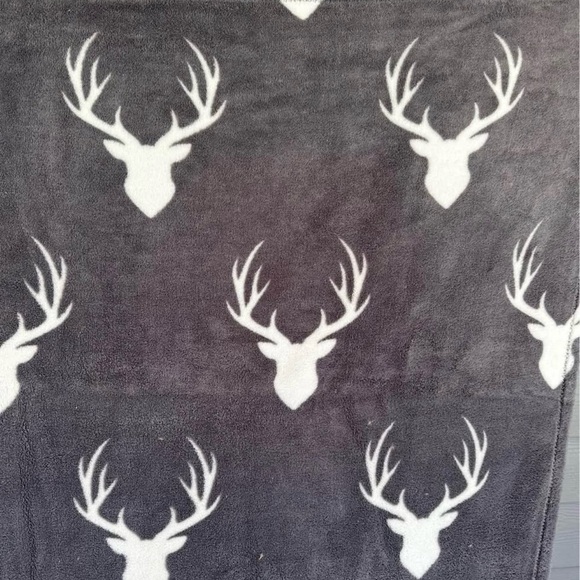 Other - Gray Blanket with White Deer Pattern